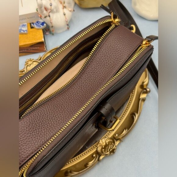 🆕 OROTON 🧿 NWOT Dylan Camera Crossbody Bag, Brown Bear Calfskin Leather - Picture 11 of 14